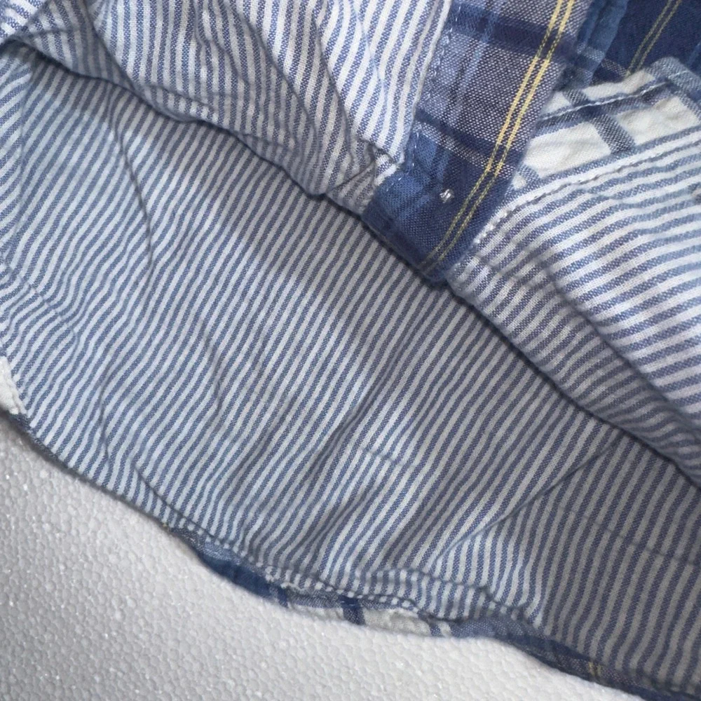 OshKosh Bgosh Boys Blue White Plaid Long Sleeve Button Down Shirt 4T‎ Cotton
